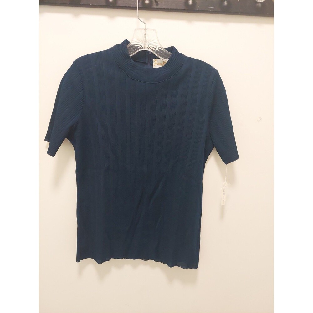 Vintage Top James Kenrob N W T Navy Mock Turtle Zip Back